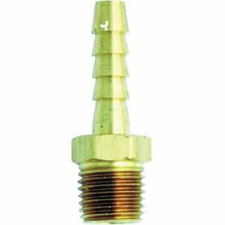 HANDS ON Male Brass Hose End .38 in. ID Hose x .25 in. NPT HA322852